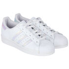 Girls White Superstar Trainers, 1, hi-res