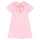 Girls Pink Bow Dress, 1, hi-res
