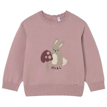 Younger Girls Pink Bunny Jumper