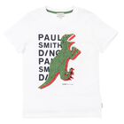 Boys White Dinosaur T-Shirt, 1, hi-res