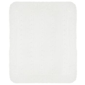 White Cotton Knit Baby Blanket
