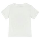 Younger Girls White Sun T-Shirt, 1, hi-res