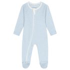 Baby Boys White & Blue Babygrows ( 4 Pack ), 1, hi-res