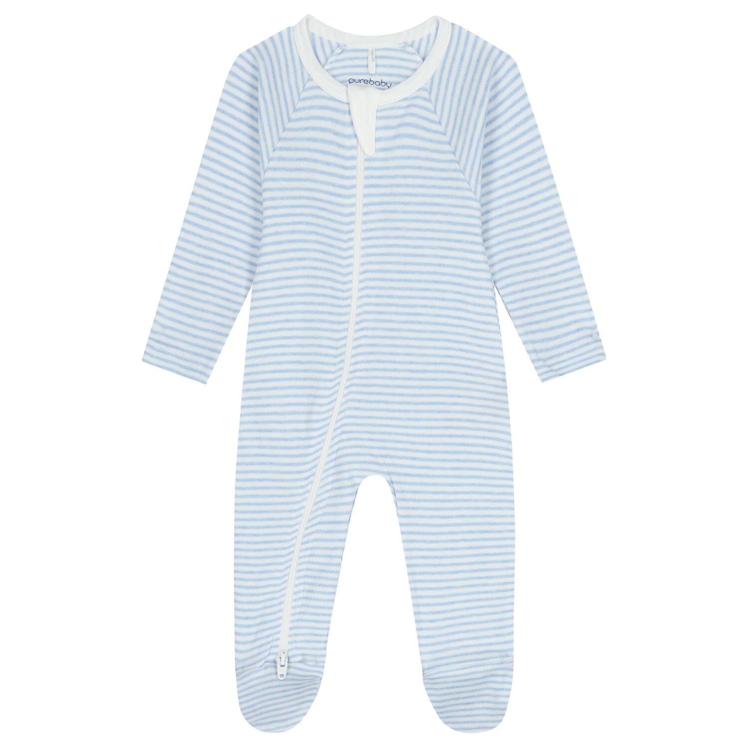 Baby Boys White & Blue Babygrows ( 4 Pack ), 1, hi-res image number null