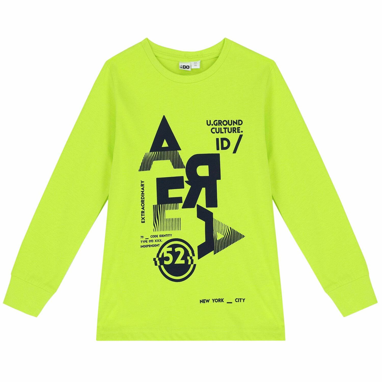 Boys Neon Green Long Sleeve Top, 2, hi-res