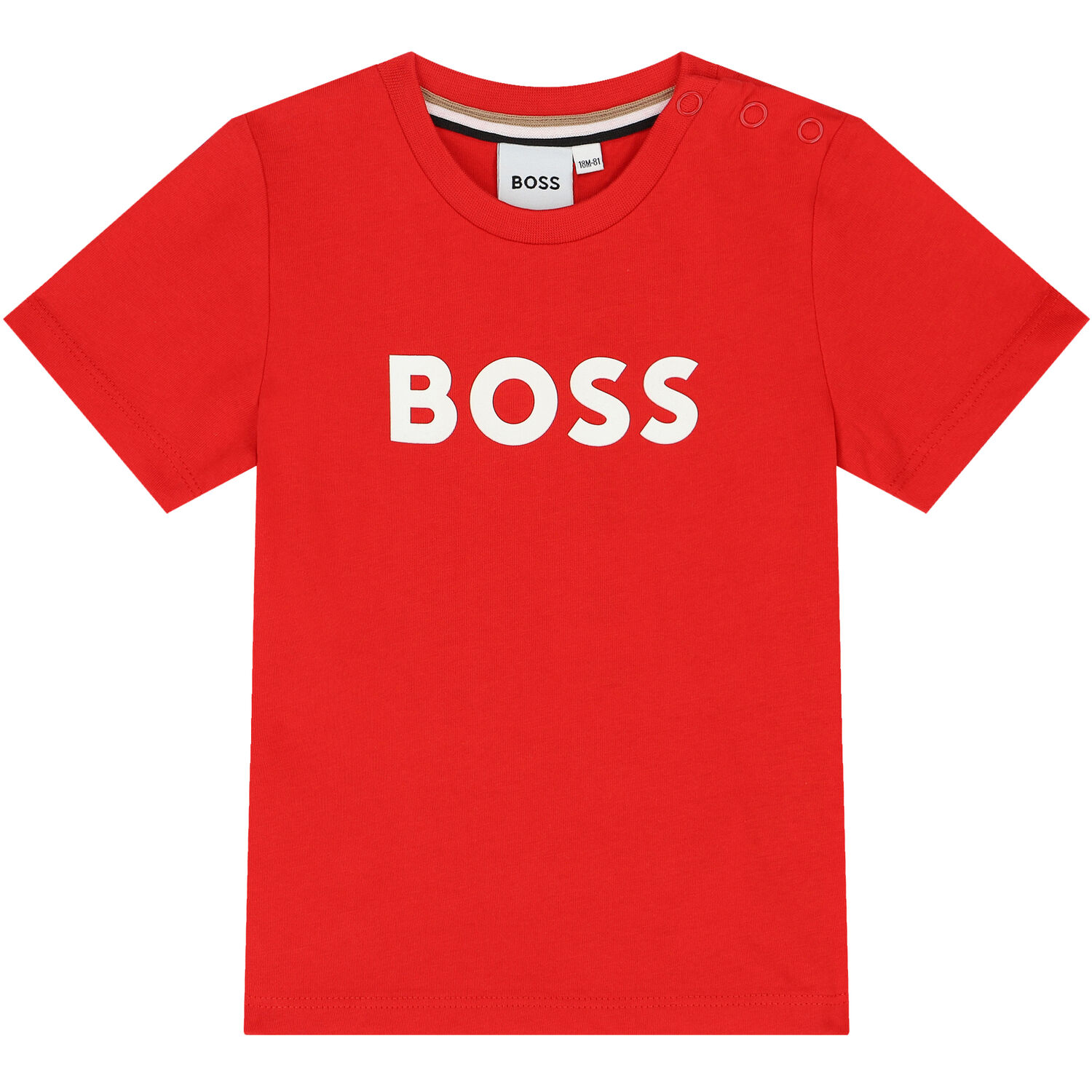 Younger Boys Red Logo T-Shirt, 4, hi-res