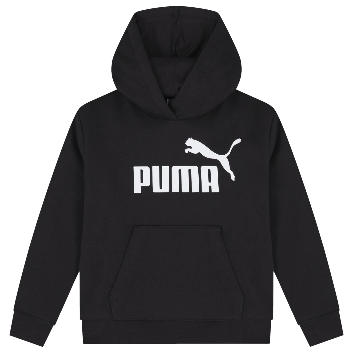 Girls Black Logo Hooded Top, 1, hi-res