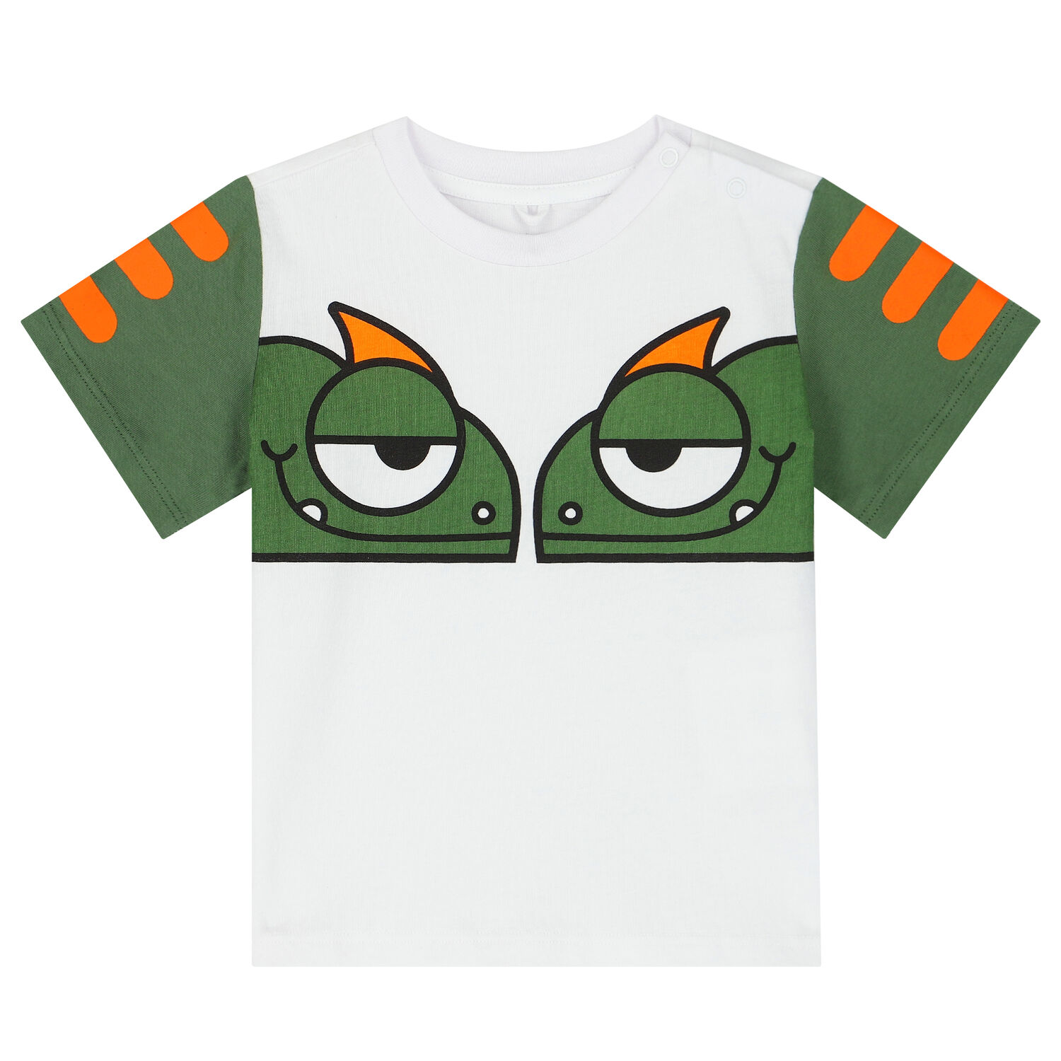 Younger Boys White Chameleon T-Shirt, 1, hi-res
