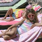 Girls Multicolored Frilled Swimsuit, 1, hi-res