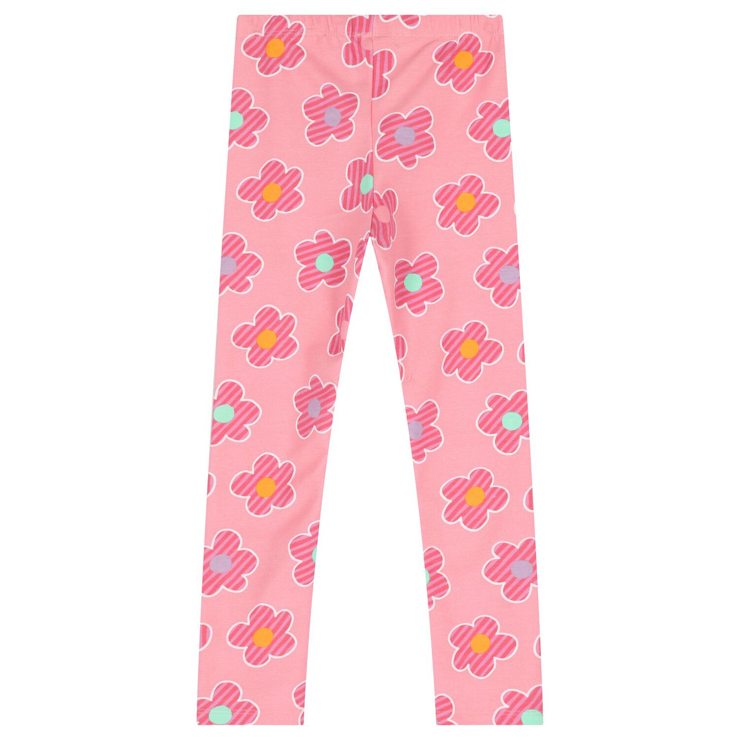 Girls Pink Floral & Fleece Leggings Set, 1, hi-res