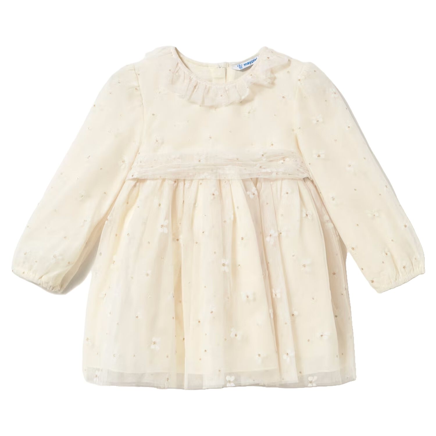 Younger Girls Ivory Tulle Dress, 2, hi-res