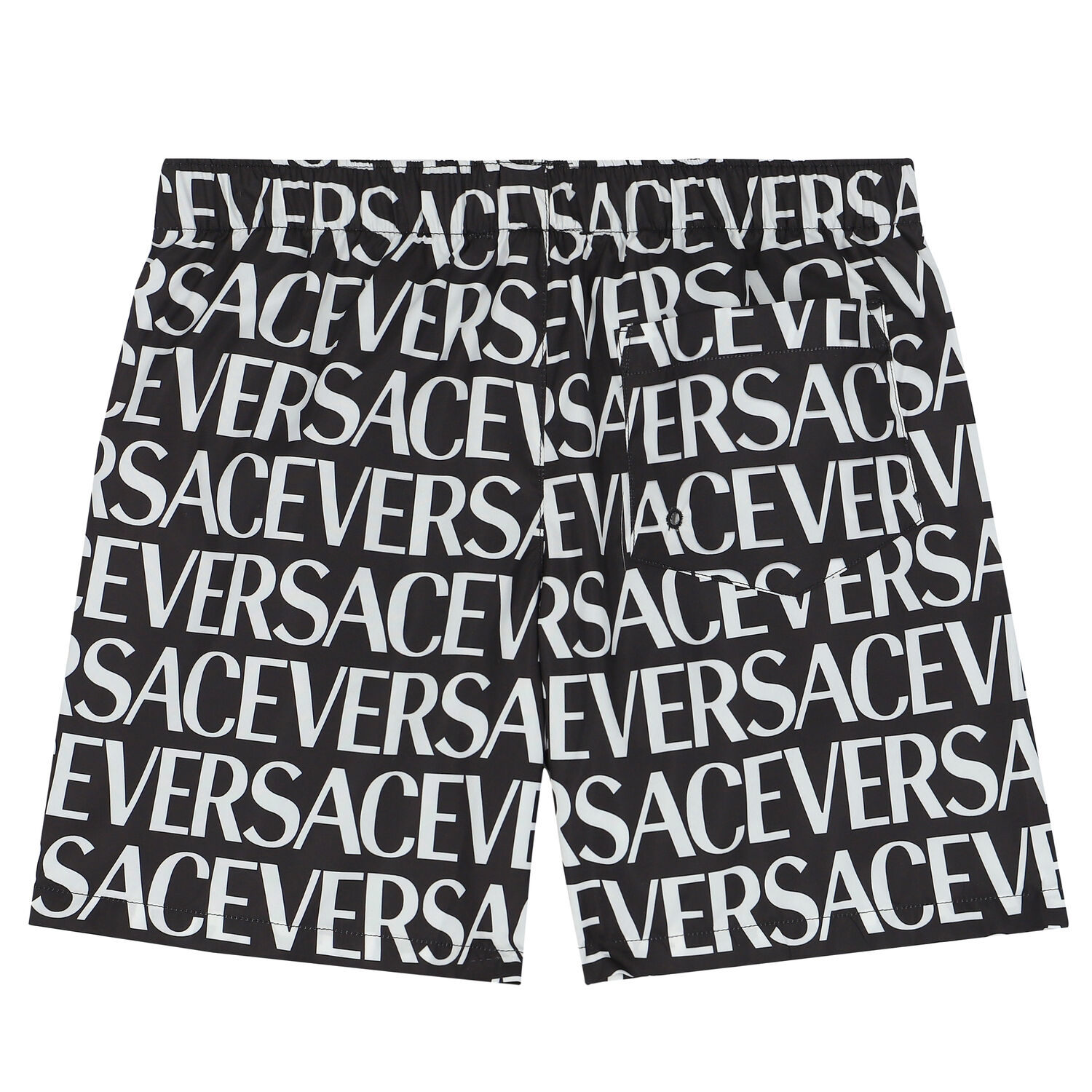 Boys Black Logo Swim Shorts, 1, hi-res