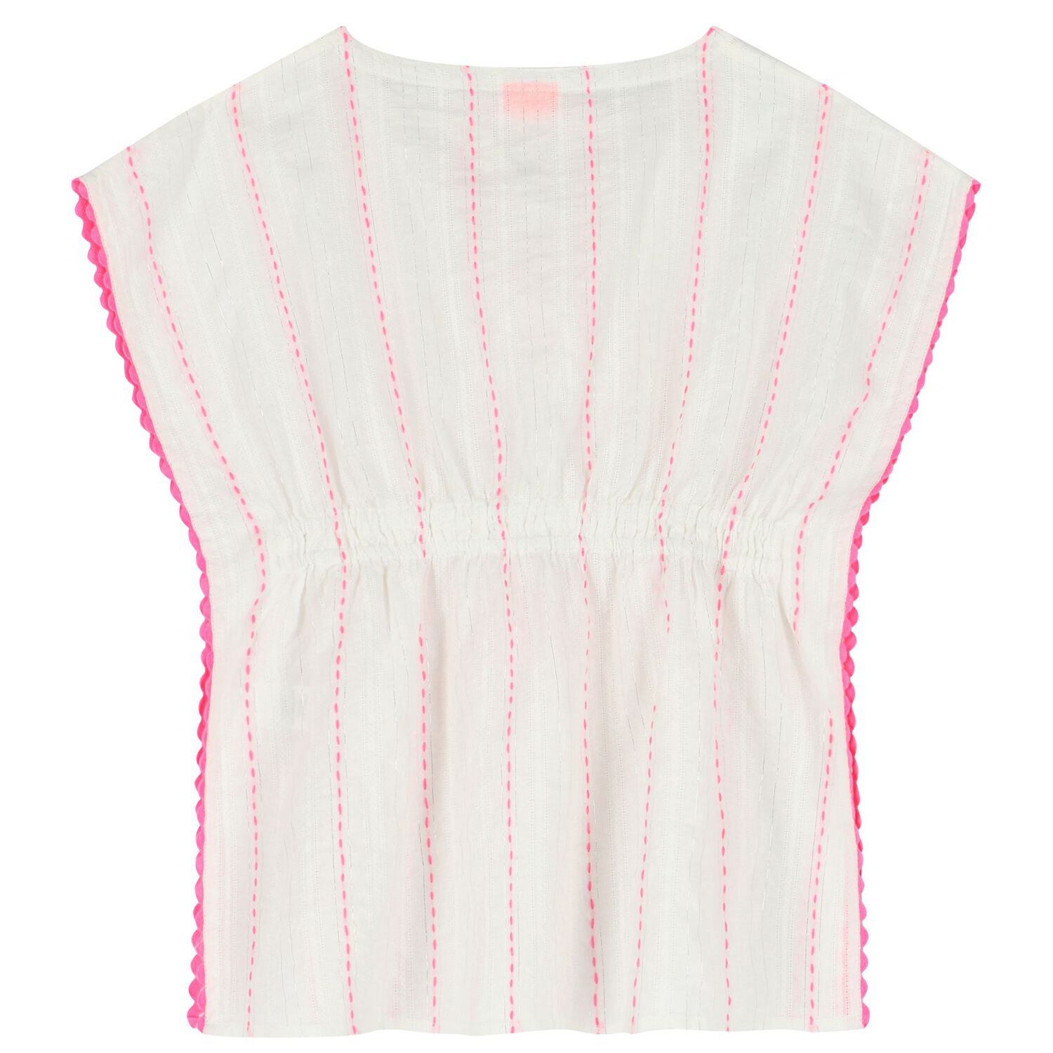 Girls White Striped Kaftan, 1, hi-res