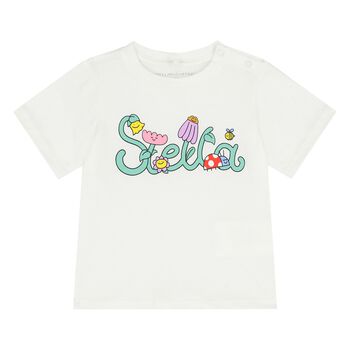 Younger Girls Ivory Logo T-Shirt 