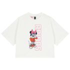 Girls White Disney Logo T-Shirt, 1, hi-res