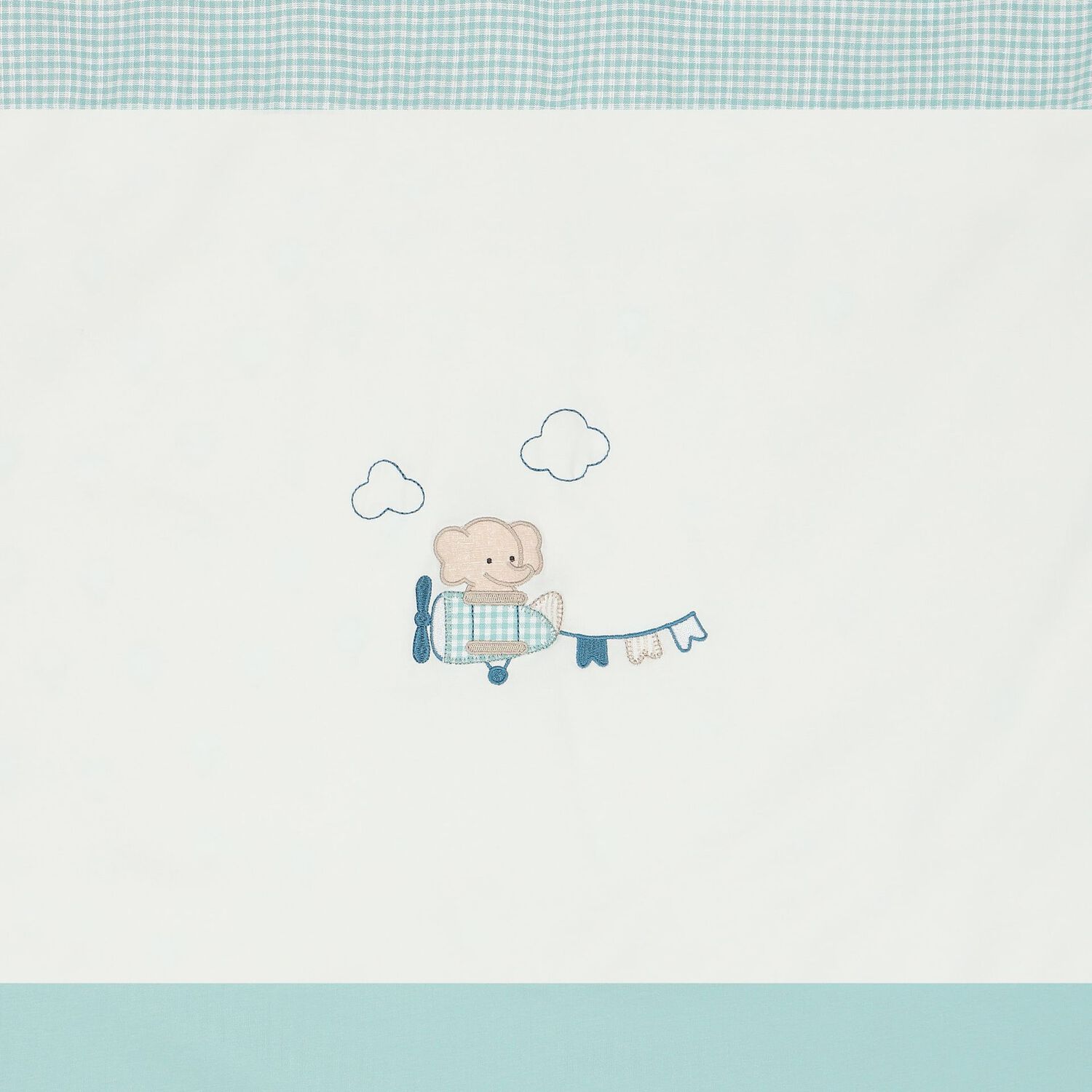 Baby Boys White & Aqua Blanket, 1, hi-res image number null