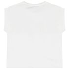 Girls White Cotton Logo T-Shirt, 1, hi-res