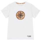 Boys White Compass Geo Map T-Shirt, 2, hi-res