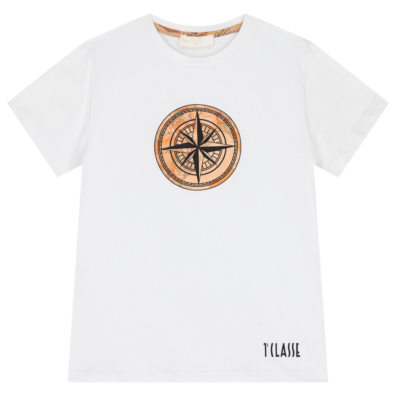 Boys White Compass Geo Map T-Shirt, 2, hi-res