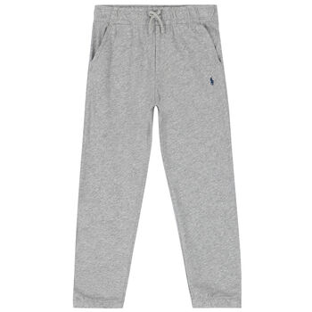 Boys Grey Logo Joggers