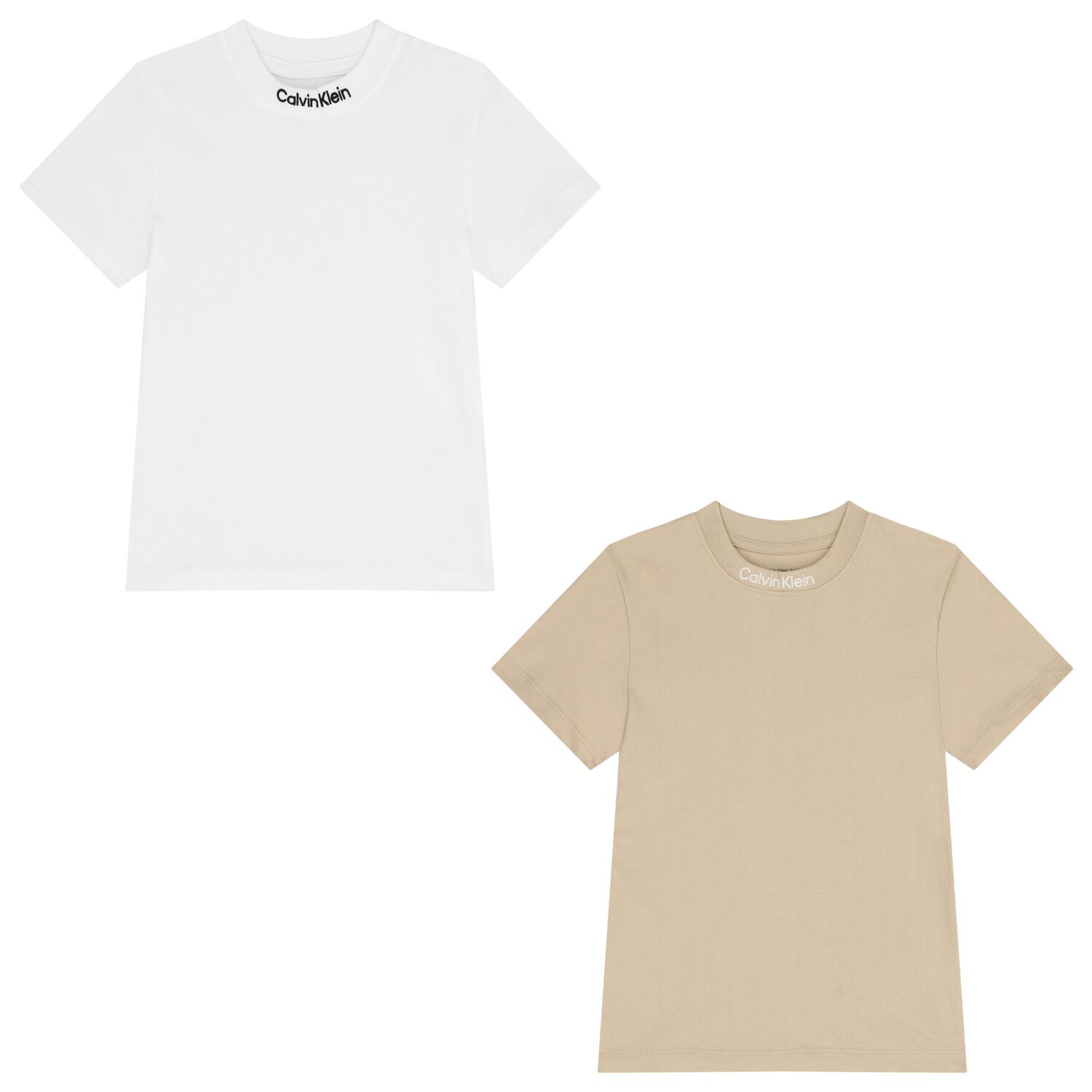 Boys Beige & White Logo T-Shirts ( 2-Pack ), 2, hi-res