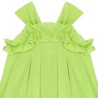Girls Green Ruffled Dress, 1, hi-res