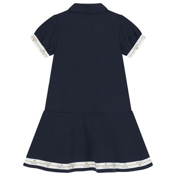 Girls Navy Blue Logo Dress