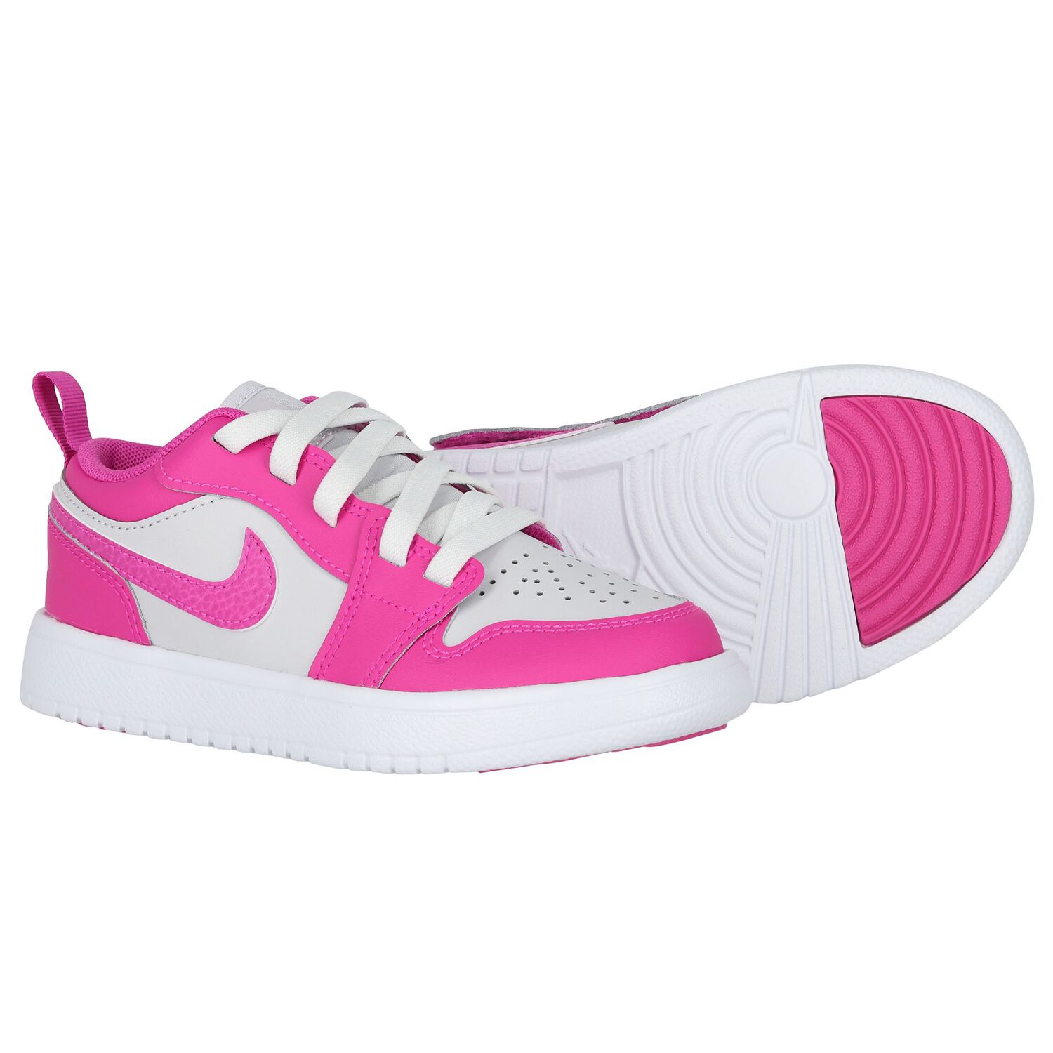 Girls White & Pink Air Jordan 1 Low Alt Trainers, 1, hi-res
