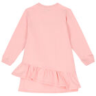 Girls Pink Teddy Bear Logo Dress, 4, hi-res