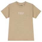 Boys Beige Logo T-Shirt, 1, hi-res