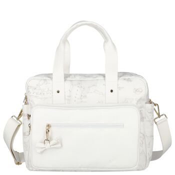 White Geo Map Baby Changing Bag