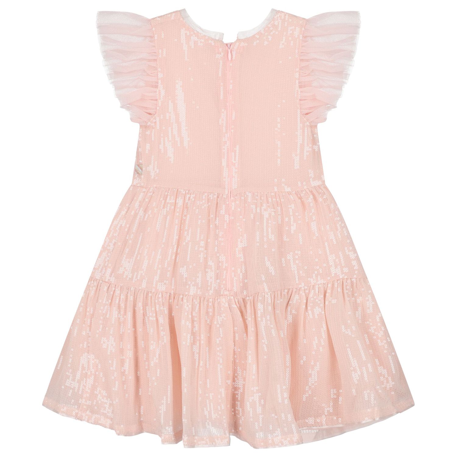 Girls Pink Chiffon Sequin Dress, 1, hi-res image number null