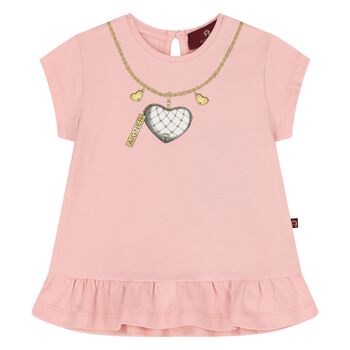 Younger Girls Pink Heart T-Shirt