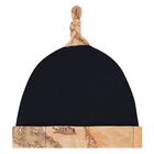 Baby Boys Navy Blue & Beige Logo Hat, 1, hi-res