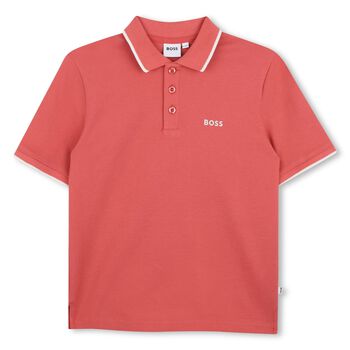 Boys Mini Me Red Logo Polo Shirt