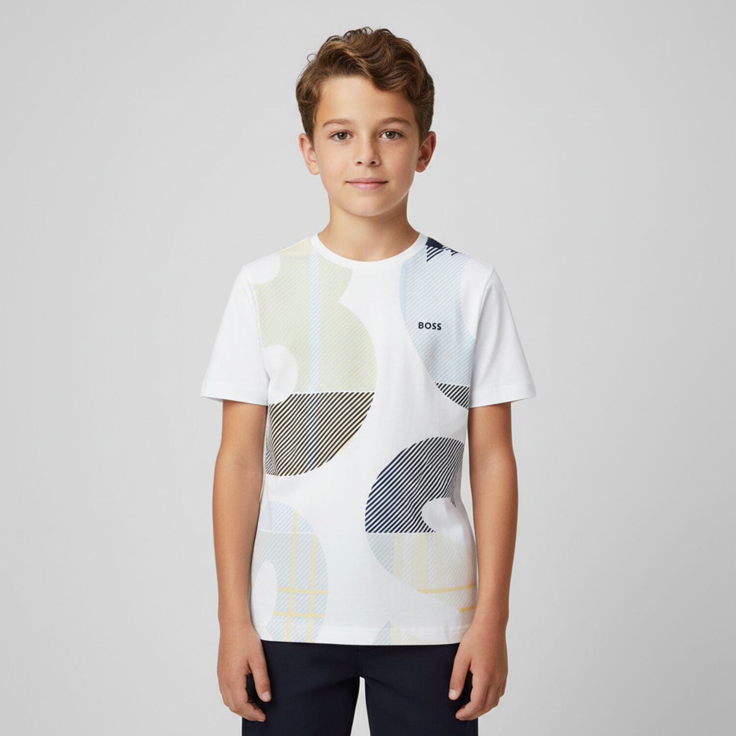 Boys White Logo T-Shirt, 1, hi-res