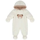 Ivory Baby Snowsuit, 2, hi-res