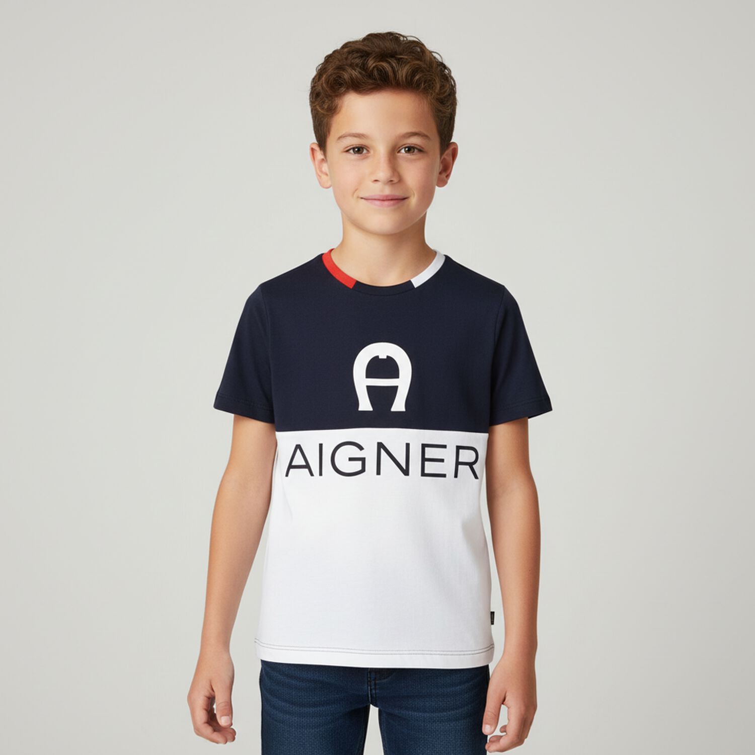 Boys Navy & White Logo T-Shirt, 1, hi-res image number null