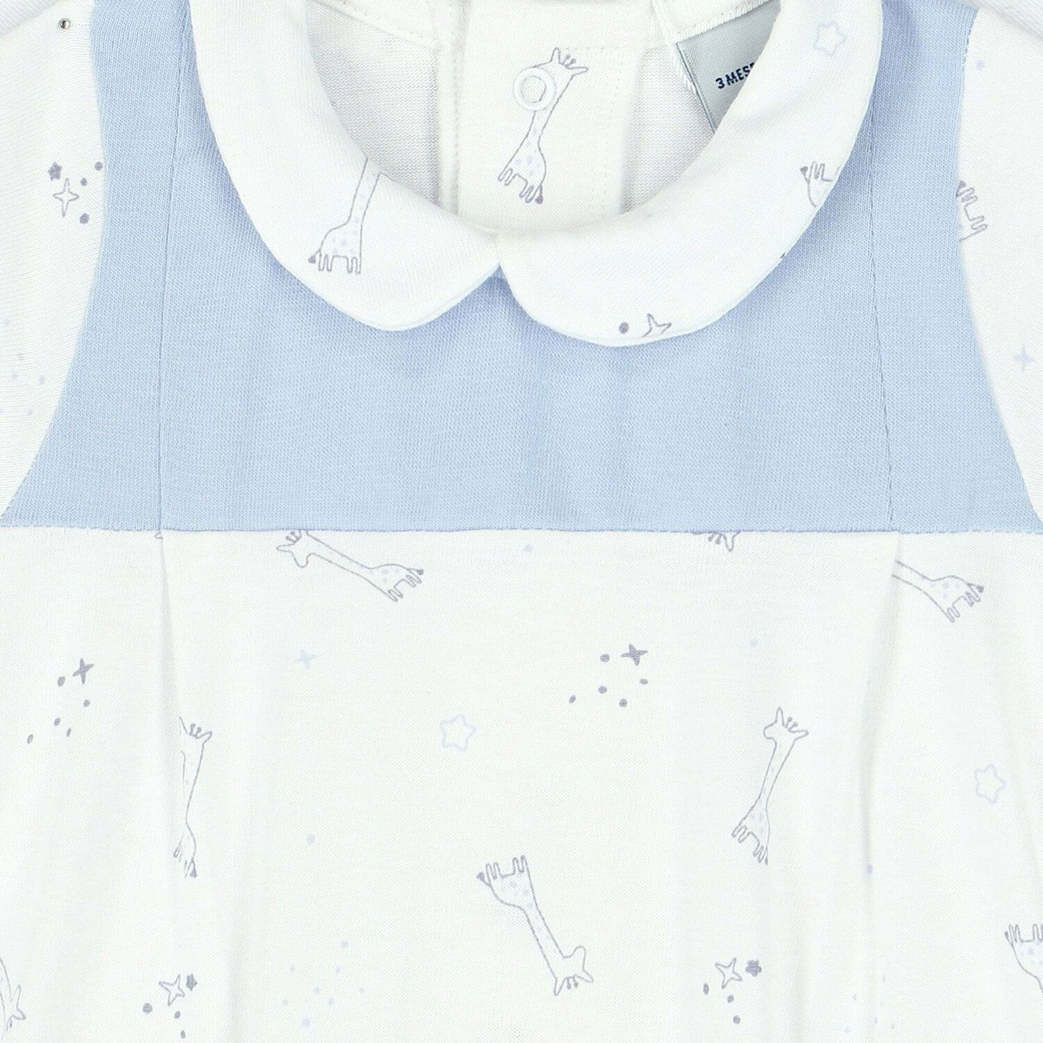 Baby Boys White & Blue Bodysuit, 1, hi-res image number null
