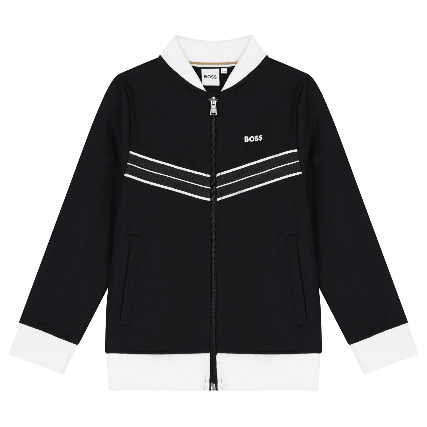 Boys Black Logo Zip Up Top, 1, hi-res image number null