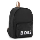 Boys Black Logo Backpack, 1, hi-res