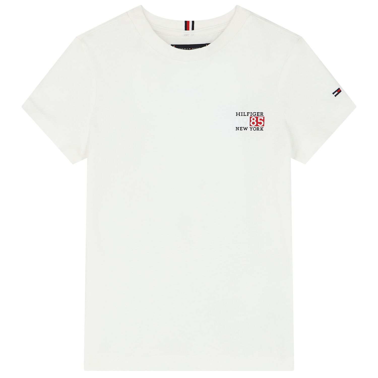 Boys White Logo T-Shirt, 1, hi-res