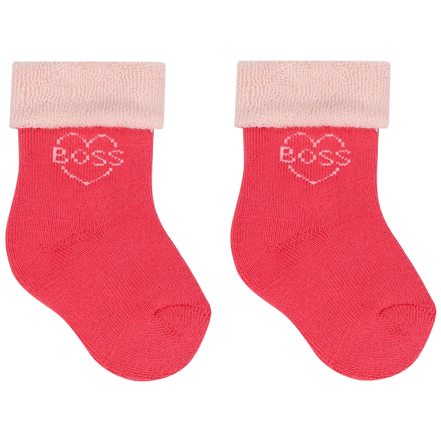 Baby Girls Pink Logo Socks (2 Pack), 1, hi-res image number null