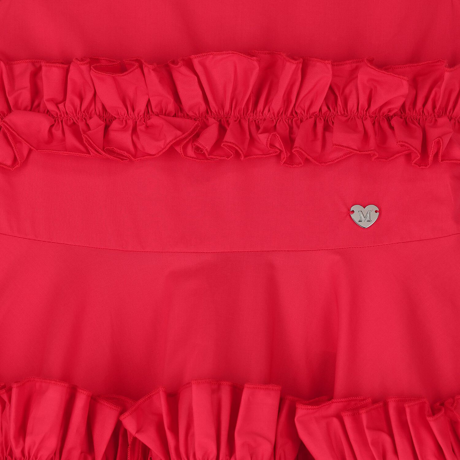 Girls Red Ruffled Dress, 1, hi-res