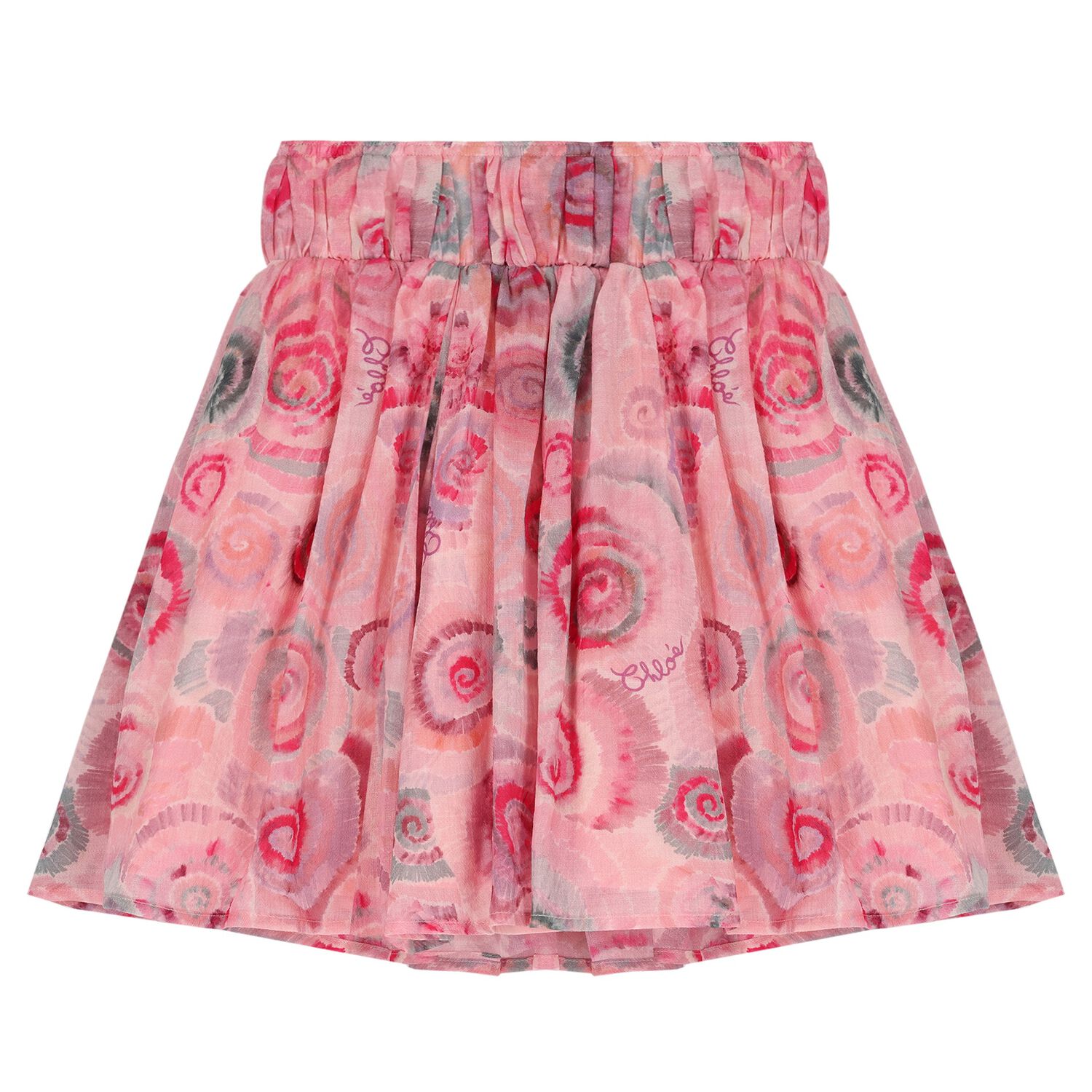 Girls Pink Logo Spiral Skirt, 1, hi-res