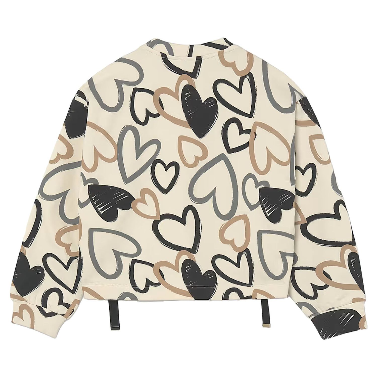 Girls Ivory Heart Sweatshirt, 1, hi-res