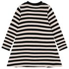Girls Ivory & Black Striped Dress, 1, hi-res