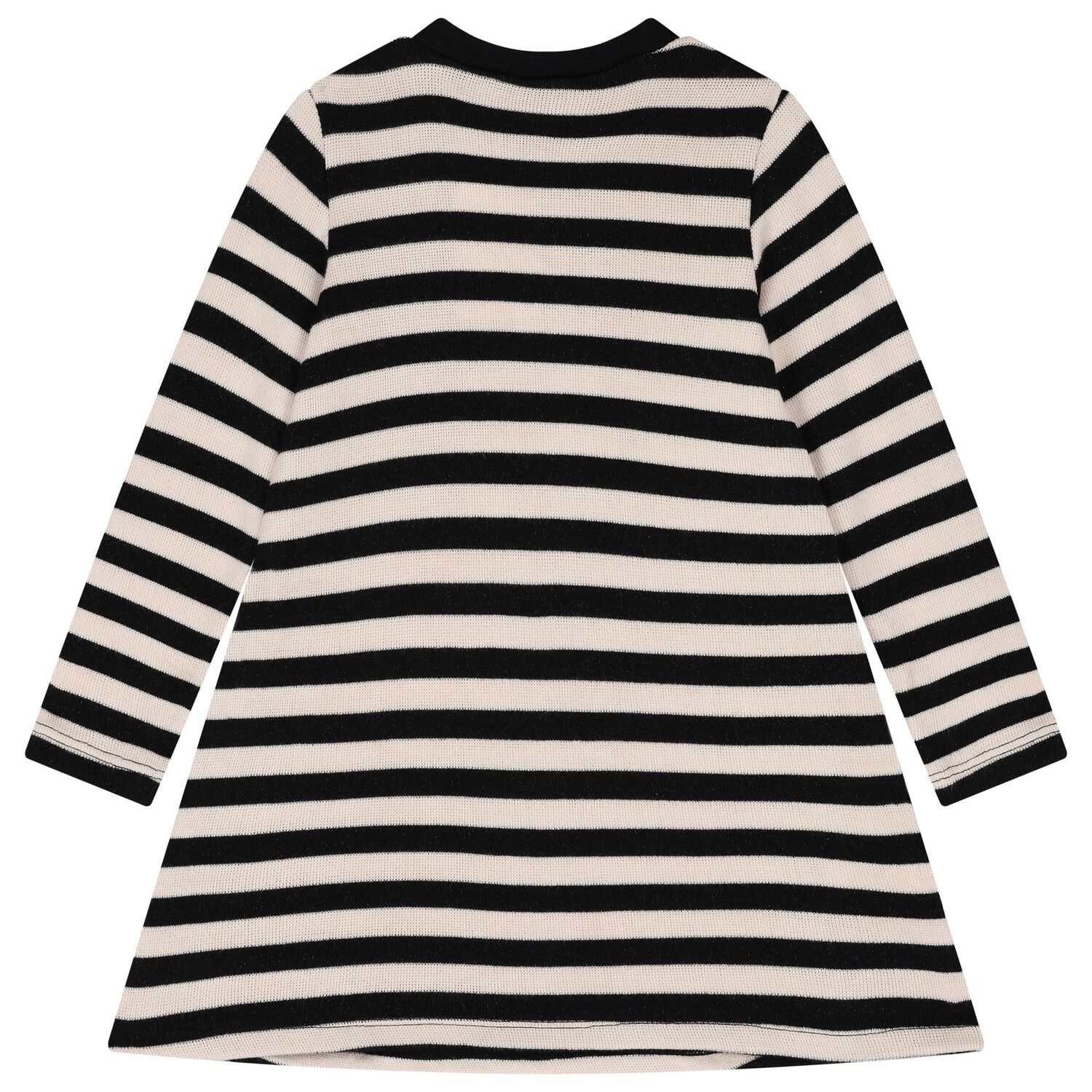 Girls Ivory & Black Striped Dress, 1, hi-res image number null