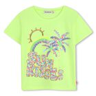 Girls Neon Green Sequin Palm Tree T-Shirt, 2, hi-res