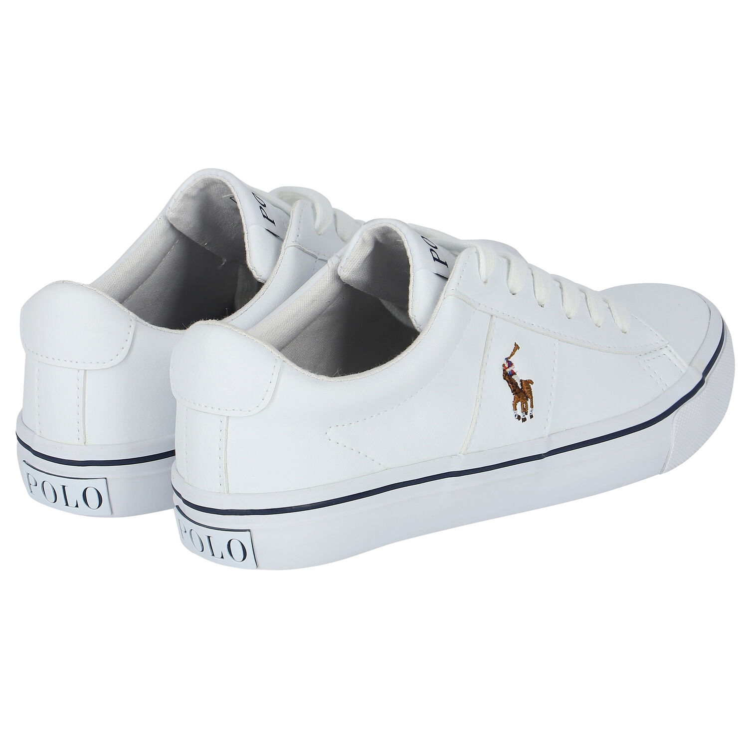 Boys White Logo Trainers, 1, hi-res image number null